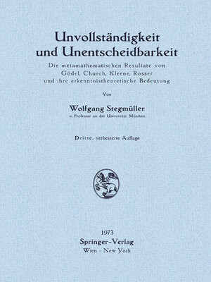 cover image of Unvollständigkeit und Unentscheidbarkeit